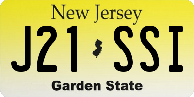 NJ license plate J21SSI