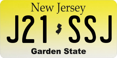 NJ license plate J21SSJ