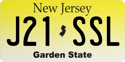 NJ license plate J21SSL
