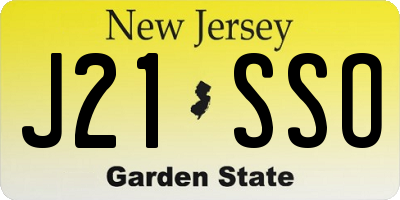 NJ license plate J21SSO