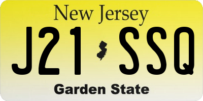 NJ license plate J21SSQ