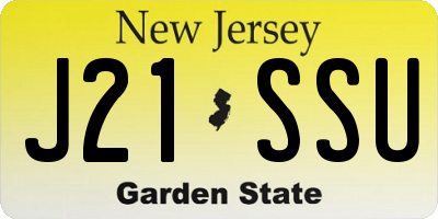 NJ license plate J21SSU