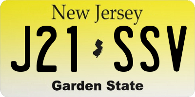 NJ license plate J21SSV
