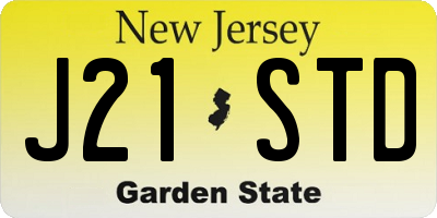 NJ license plate J21STD