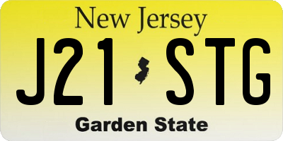 NJ license plate J21STG