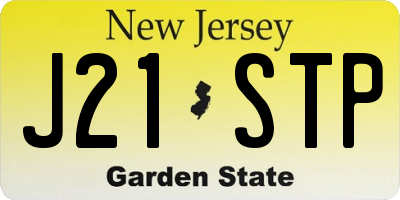 NJ license plate J21STP