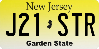 NJ license plate J21STR