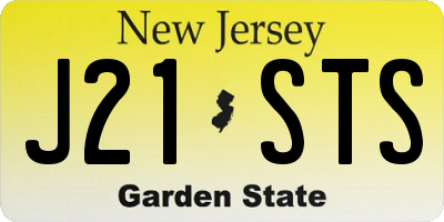NJ license plate J21STS