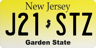 NJ license plate J21STZ