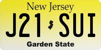 NJ license plate J21SUI