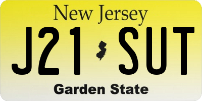 NJ license plate J21SUT