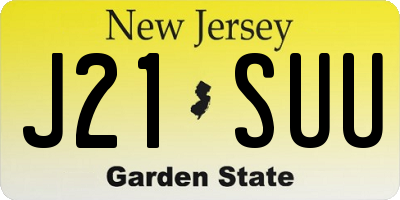NJ license plate J21SUU