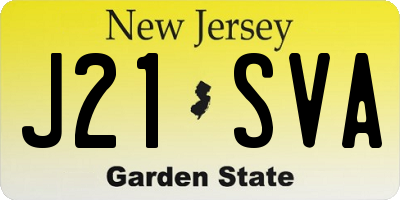 NJ license plate J21SVA