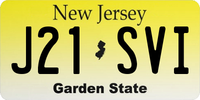 NJ license plate J21SVI