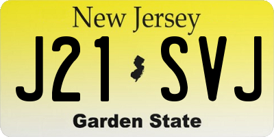 NJ license plate J21SVJ