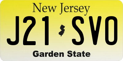NJ license plate J21SVO