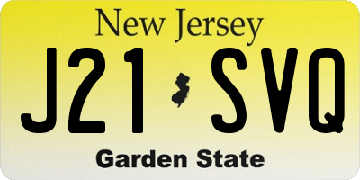 NJ license plate J21SVQ