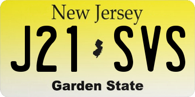 NJ license plate J21SVS