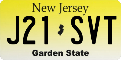 NJ license plate J21SVT