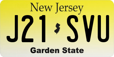 NJ license plate J21SVU