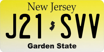 NJ license plate J21SVV