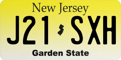 NJ license plate J21SXH