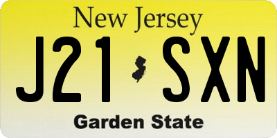 NJ license plate J21SXN