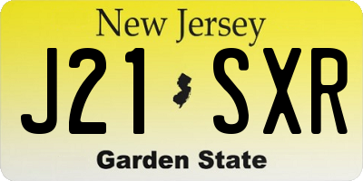 NJ license plate J21SXR