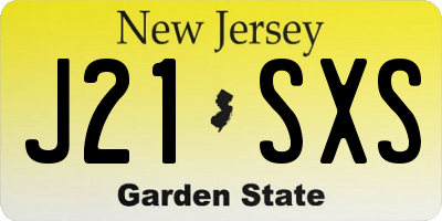 NJ license plate J21SXS