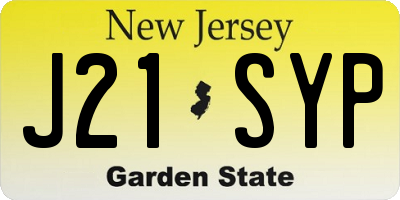 NJ license plate J21SYP