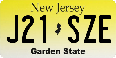 NJ license plate J21SZE
