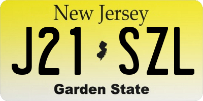 NJ license plate J21SZL