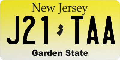 NJ license plate J21TAA
