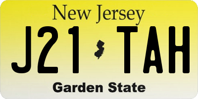 NJ license plate J21TAH