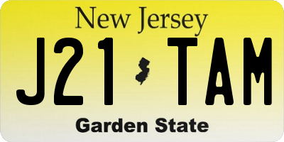 NJ license plate J21TAM