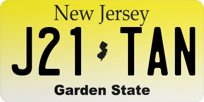 NJ license plate J21TAN