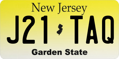 NJ license plate J21TAQ