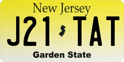 NJ license plate J21TAT