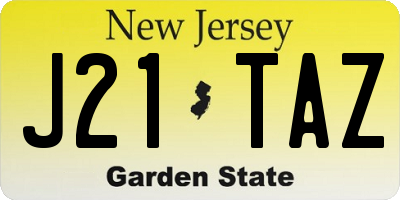 NJ license plate J21TAZ