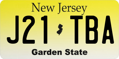 NJ license plate J21TBA