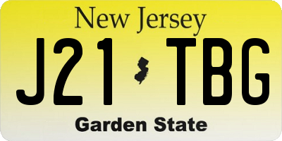 NJ license plate J21TBG