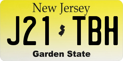 NJ license plate J21TBH