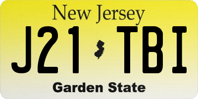 NJ license plate J21TBI