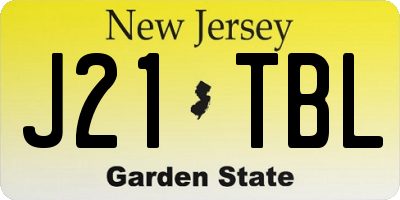 NJ license plate J21TBL
