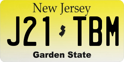 NJ license plate J21TBM