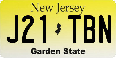 NJ license plate J21TBN