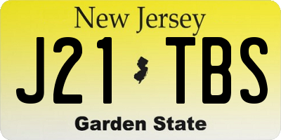 NJ license plate J21TBS