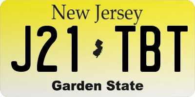 NJ license plate J21TBT