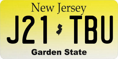NJ license plate J21TBU