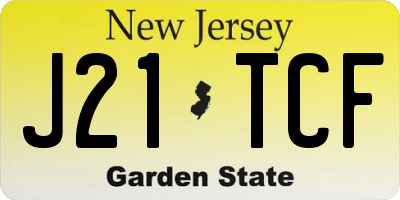 NJ license plate J21TCF